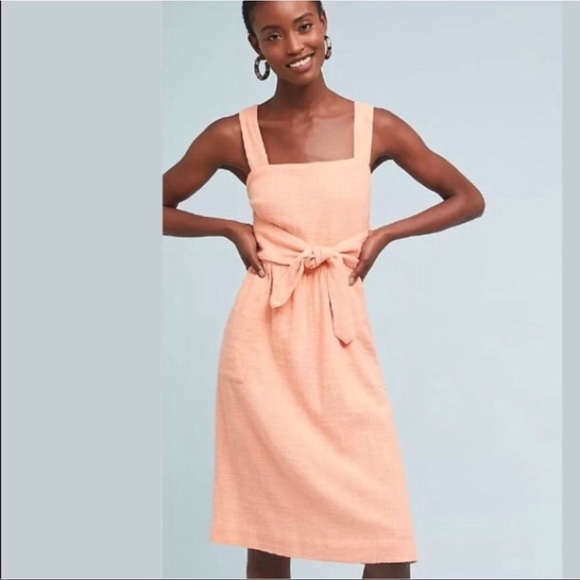 Anthropologie Ingalls Tie-Waist Dress Size 16 NWT (peach) - Picture 2 of 10